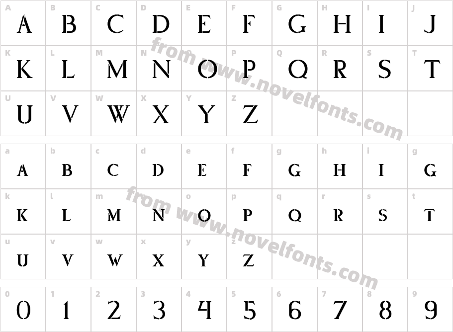 Stencilum Extra LooseCharacter Map