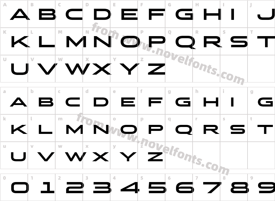 Stereo Gothic 750 Regular 2Character Map