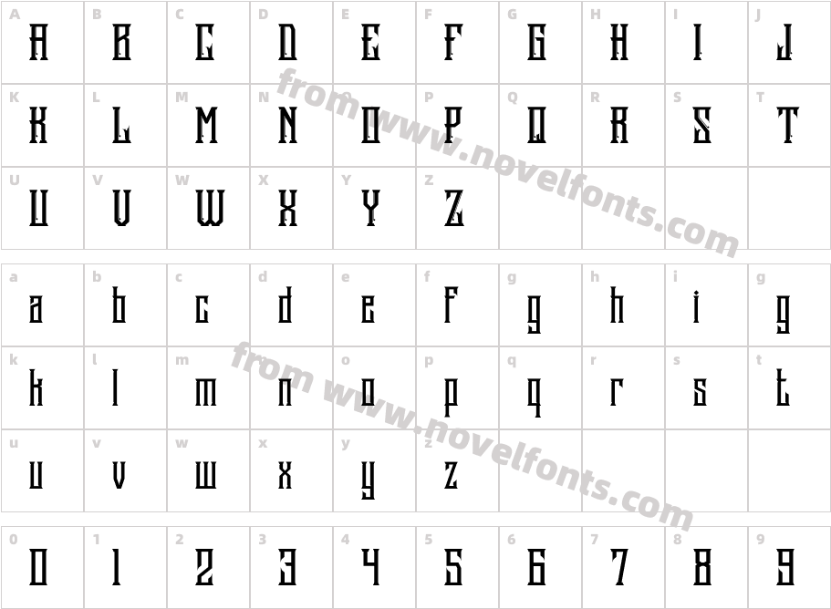 Stonebangs TypefaceCharacter Map