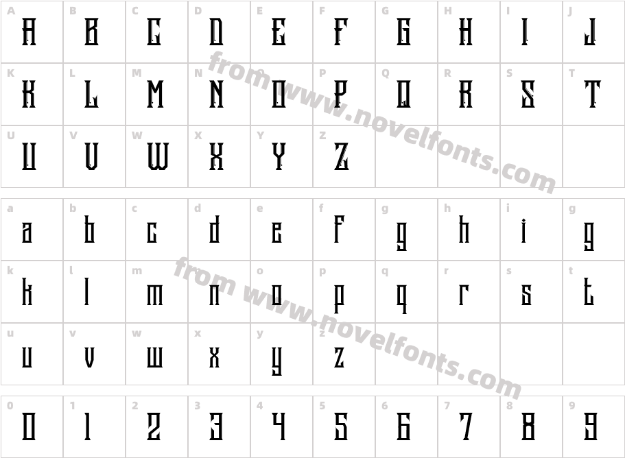 Stonebangs TypefaceCharacter Map
