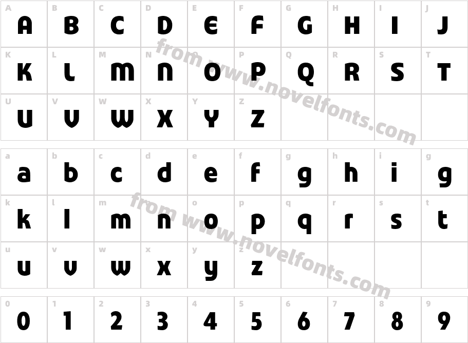 Stumpy CondensedCharacter Map