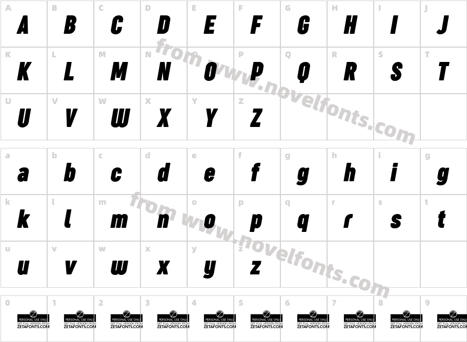 Sugo Pro Classic Trial Bold ItalicCharacter Map