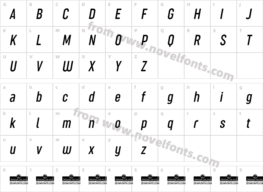 Sugo Pro Classic Trial Light ItalicCharacter Map