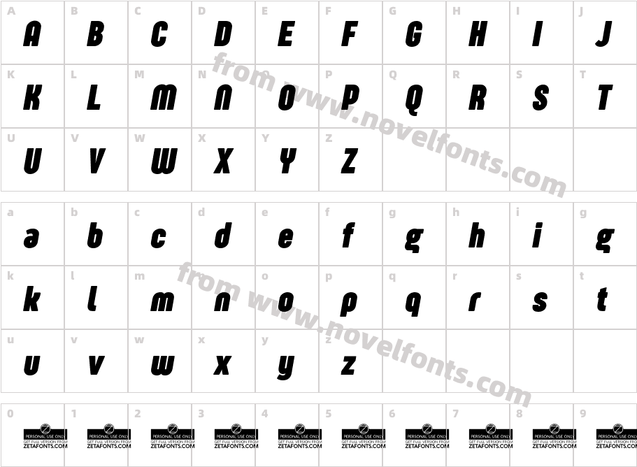 Sugo Pro Display Trial Bold ItalicCharacter Map