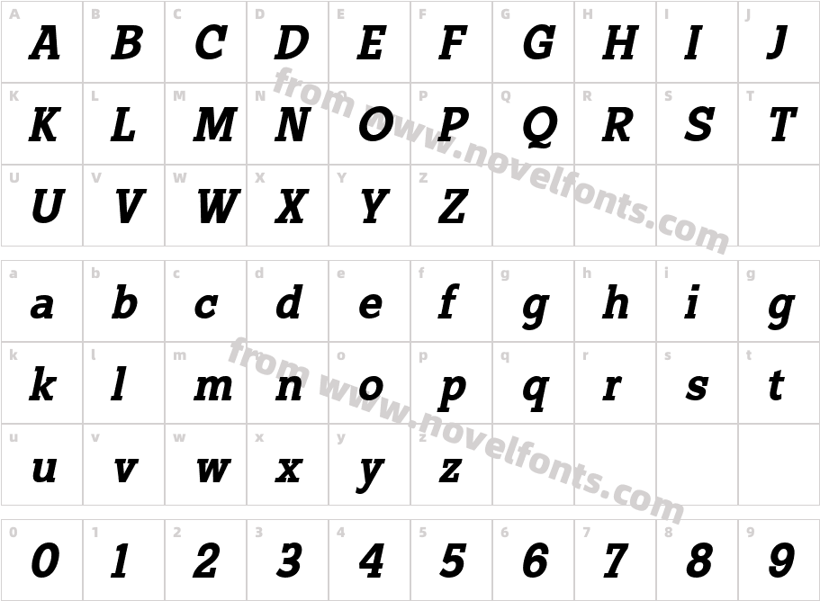 Suite Slab Bold ItalicCharacter Map