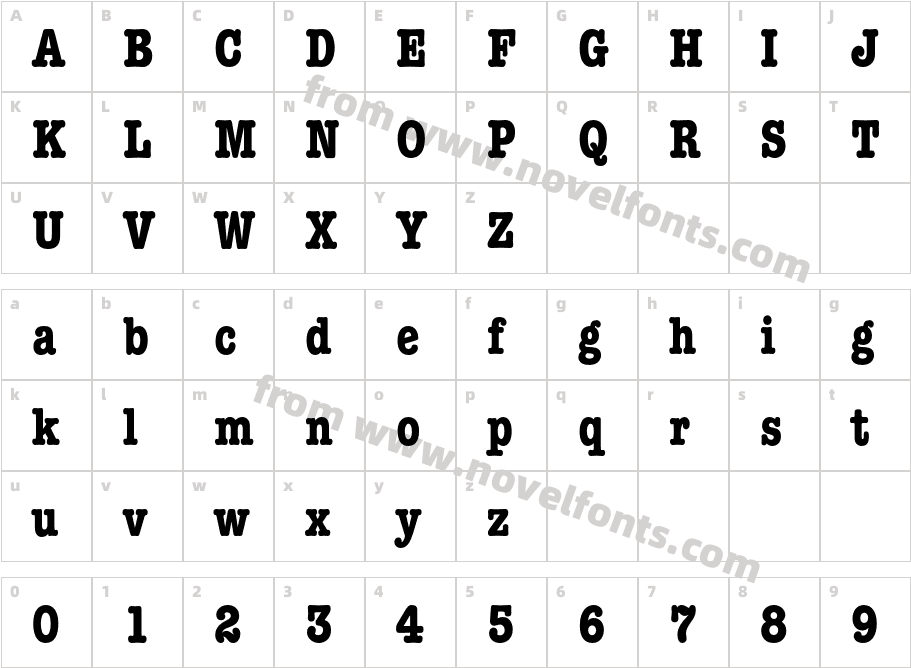 AmericanTypewriterLT-BoldCondACharacter Map