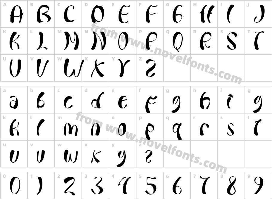 Summer Beach FontCharacter Map
