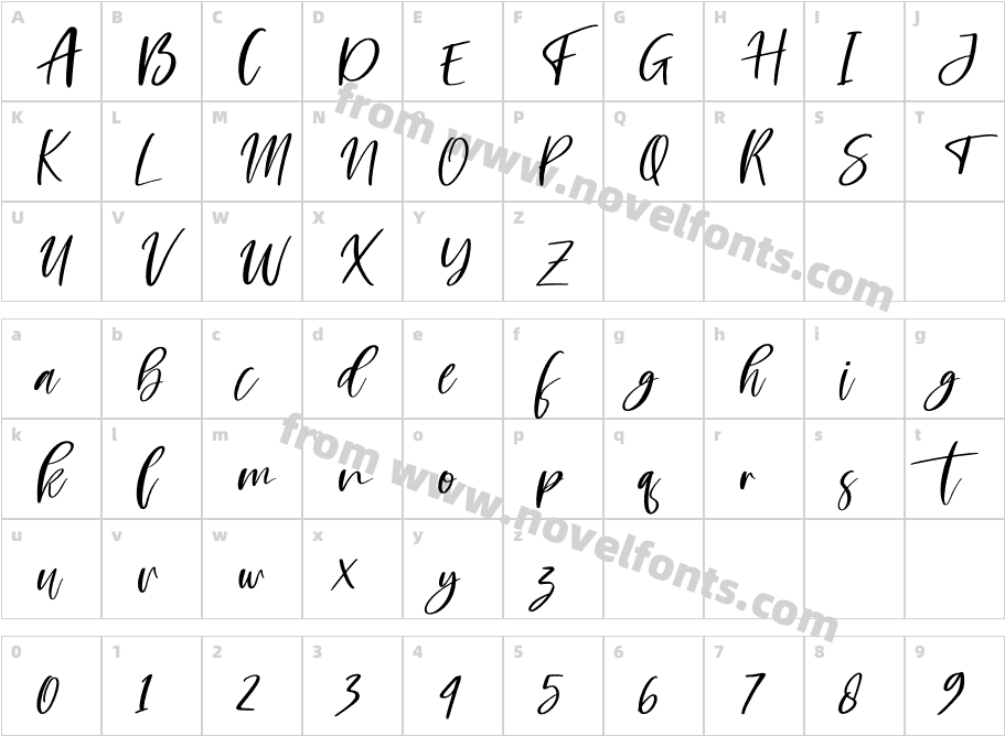 Sunday Love ItalicCharacter Map