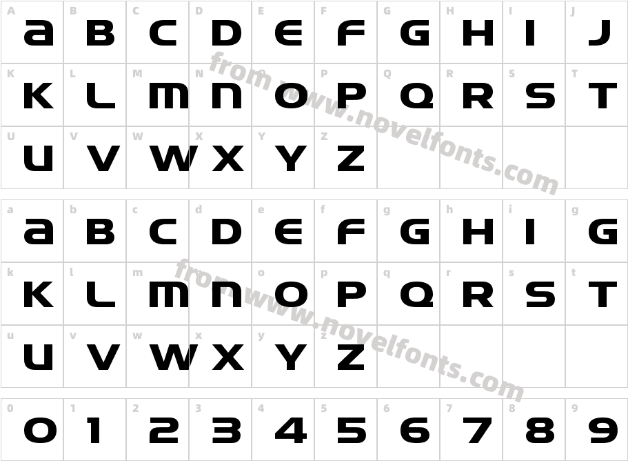 Super Fami FontCharacter Map