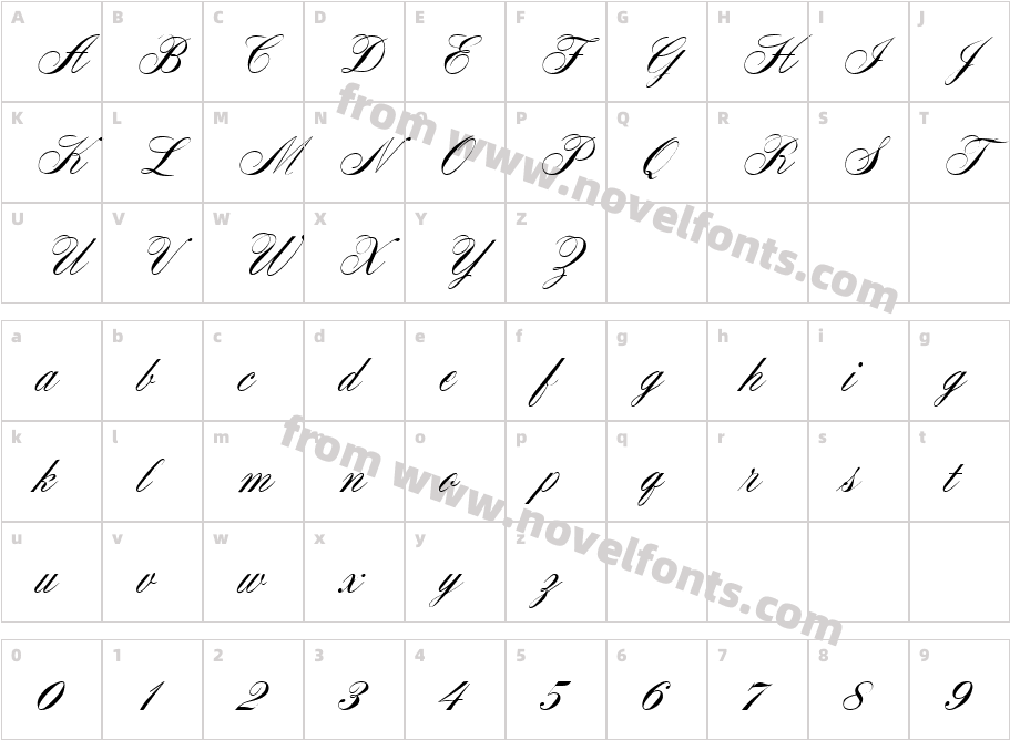 Surrey ScriptCharacter Map