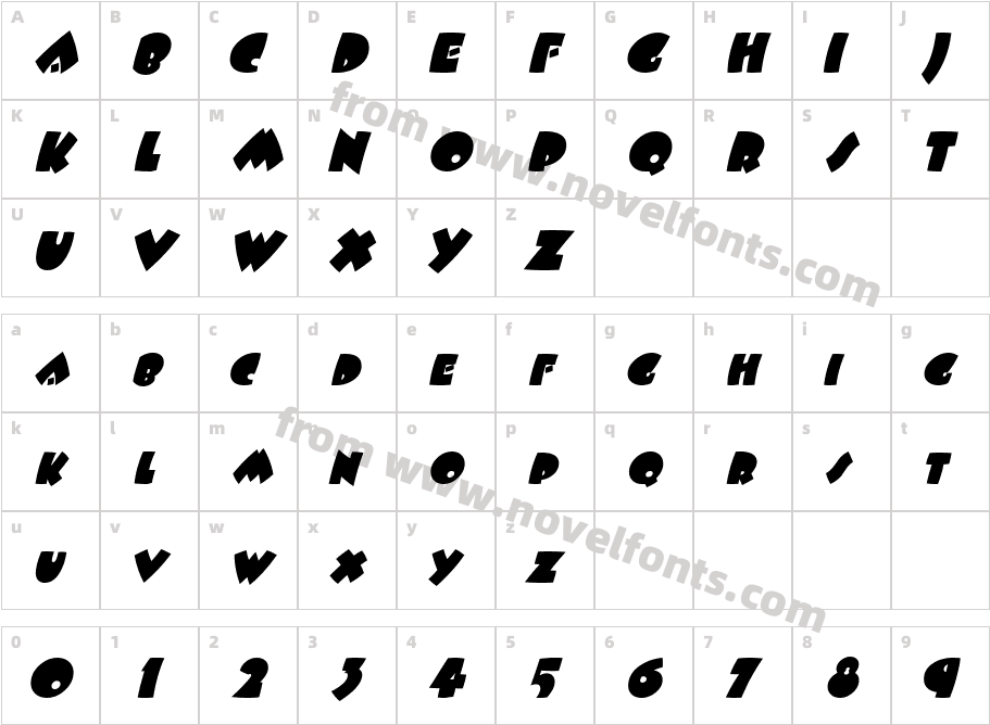 SwaggS CapsSSK ItalicCharacter Map