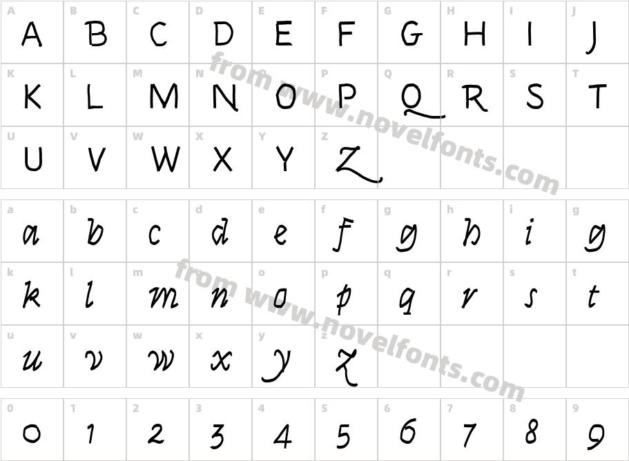 Syne ItalicCharacter Map