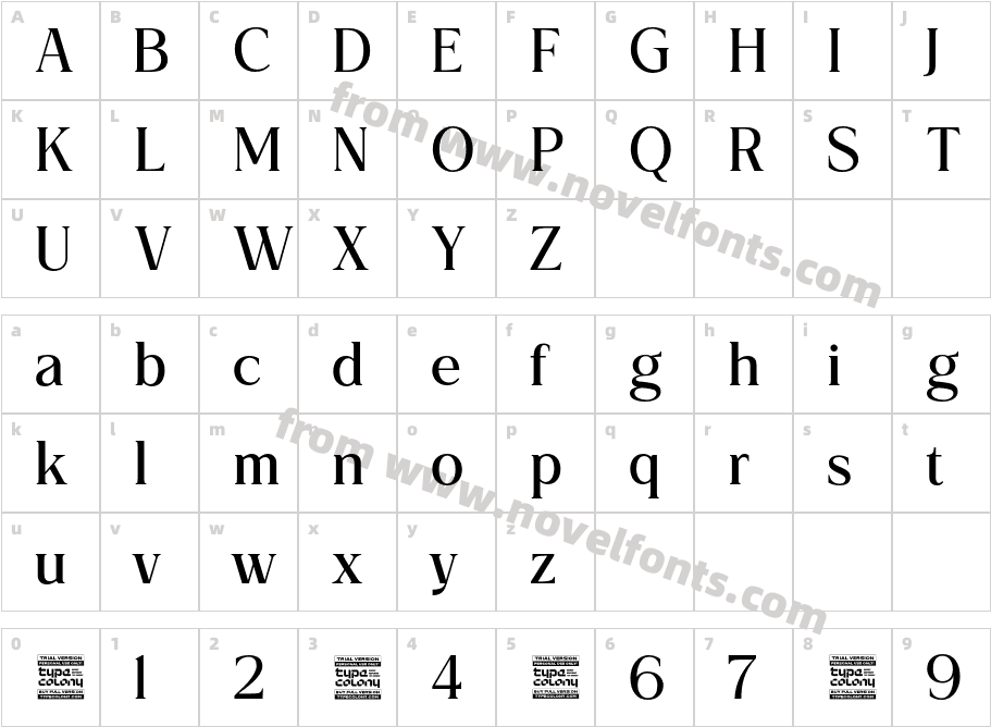 TC Soyora Trial Version RegularCharacter Map