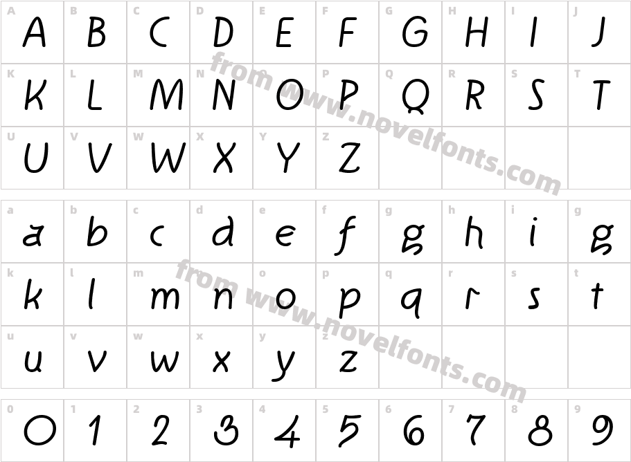 KnewFont BoldCharacter Map