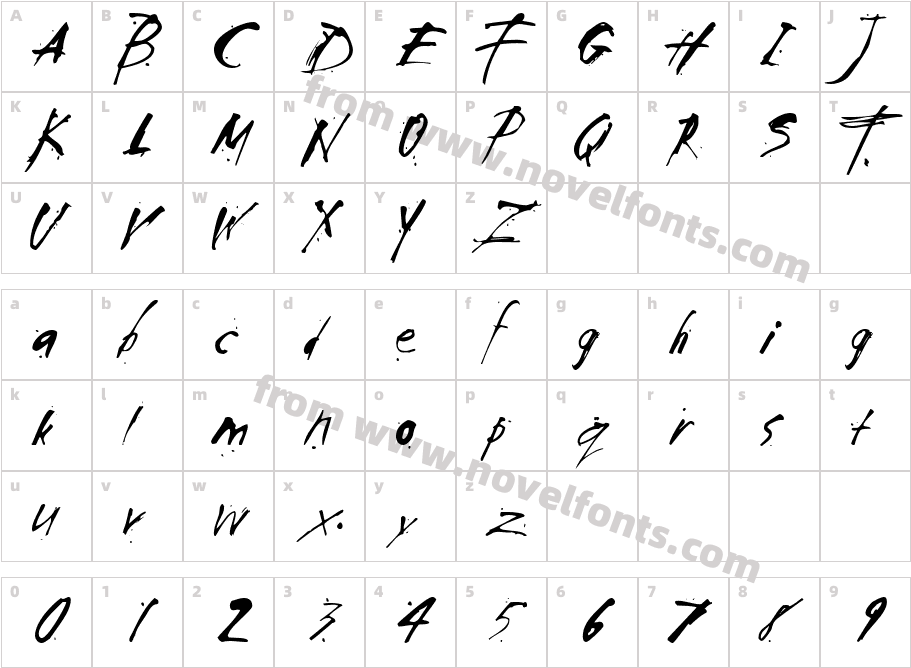 TOMTHUMBCharacter Map