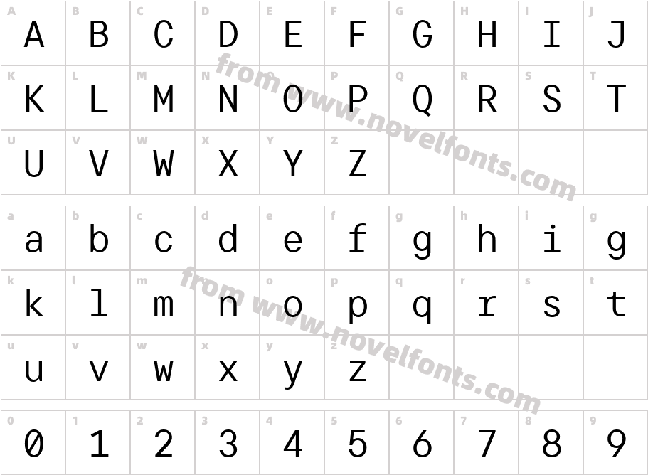 TT Commons Pro Mono Trl VarCharacter Map