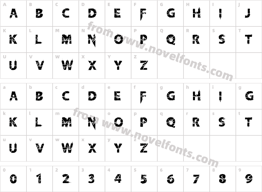 Knife Fight Ballet RegularCharacter Map