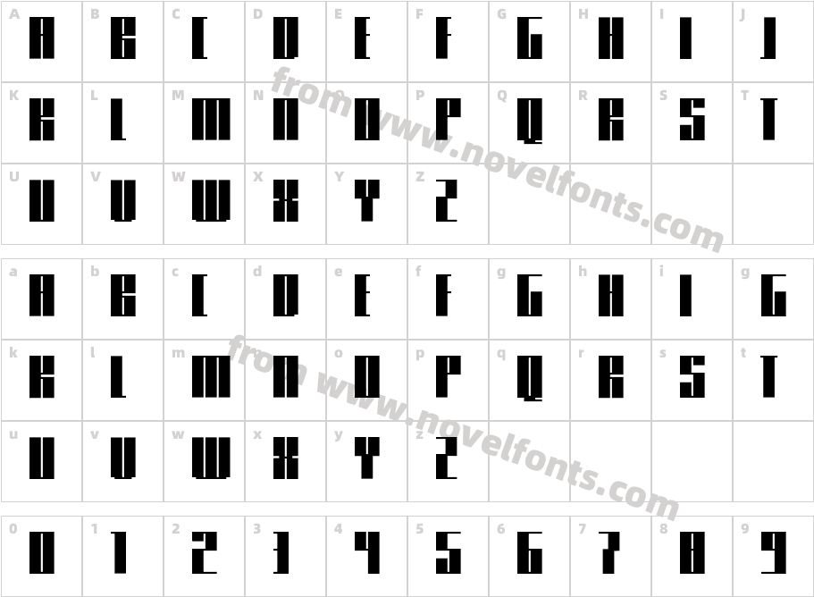 Knifer 600 RegularCharacter Map