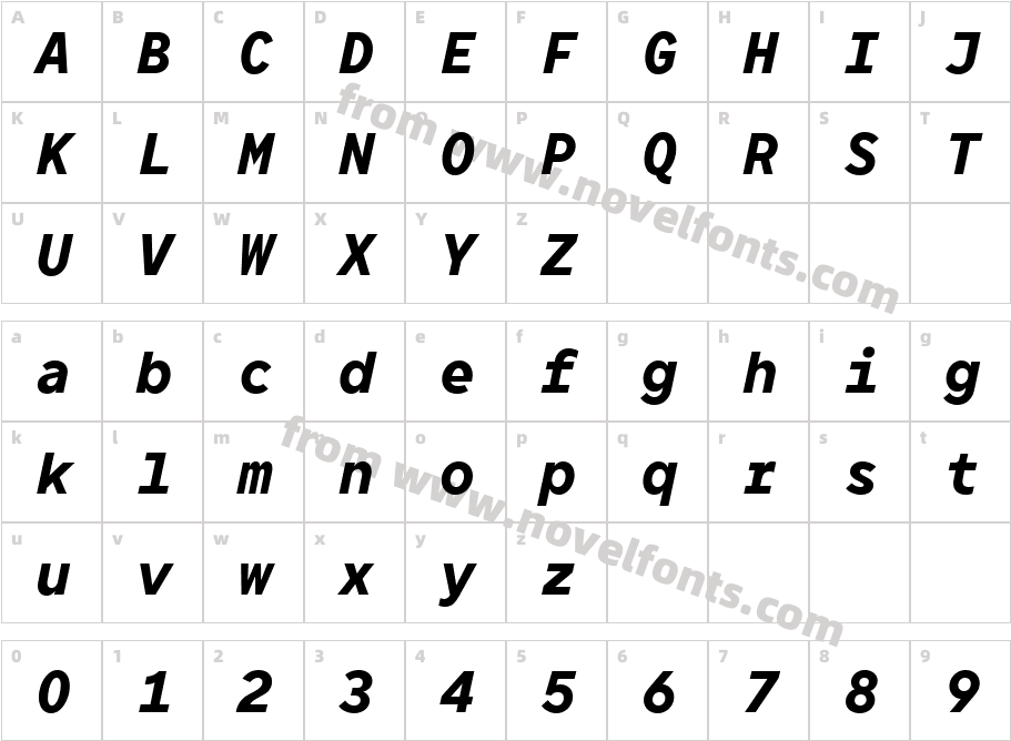 TT Norms Pro Mono Trl Bd ItCharacter Map