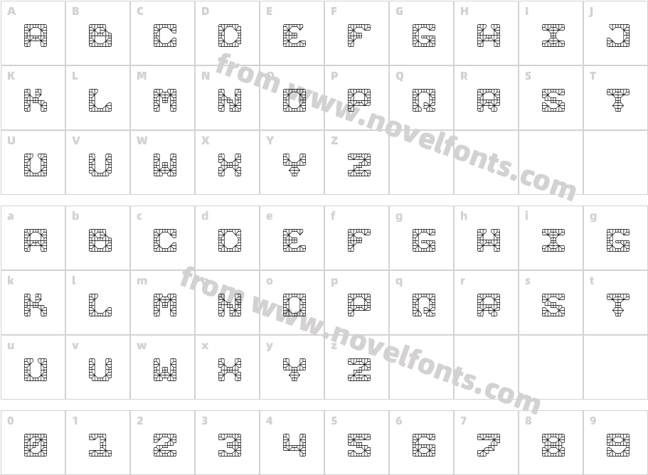 Knight Tiles Display Rounded GroutCharacter Map