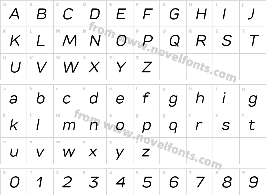 TT Rounds ItalicCharacter Map