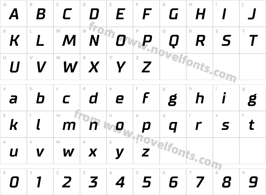 TT Supermolot Bold ItalicCharacter Map