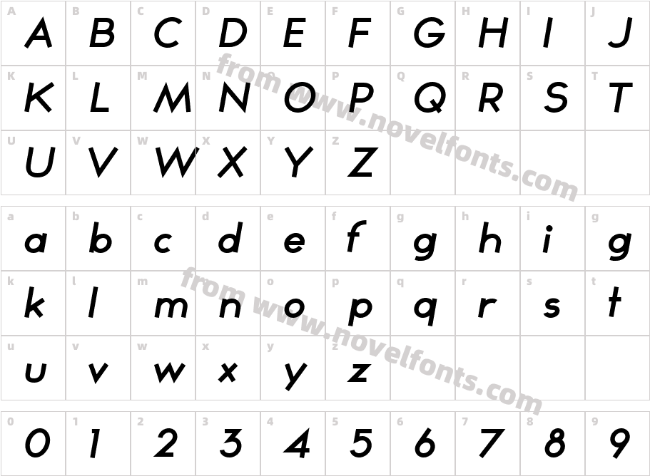 TYPOGRAPH PRO Semibold ItalicCharacter Map
