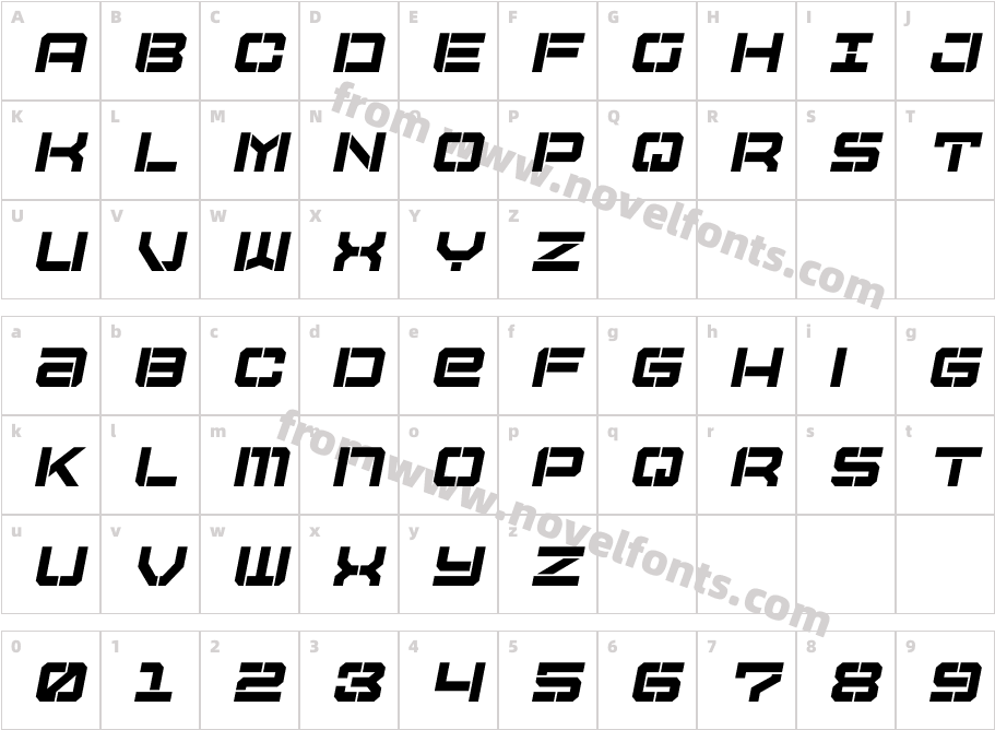 Tactical Stencil ObliqueCharacter Map