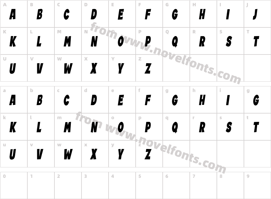 Knobber RegularCharacter Map