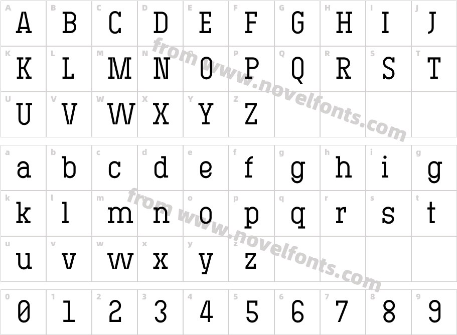 Technik Serif 200Character Map