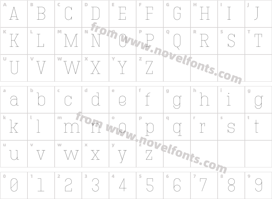 Technik Serif 25Character Map