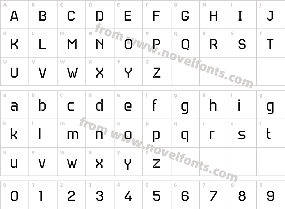 Teco Sans Light LightCharacter Map