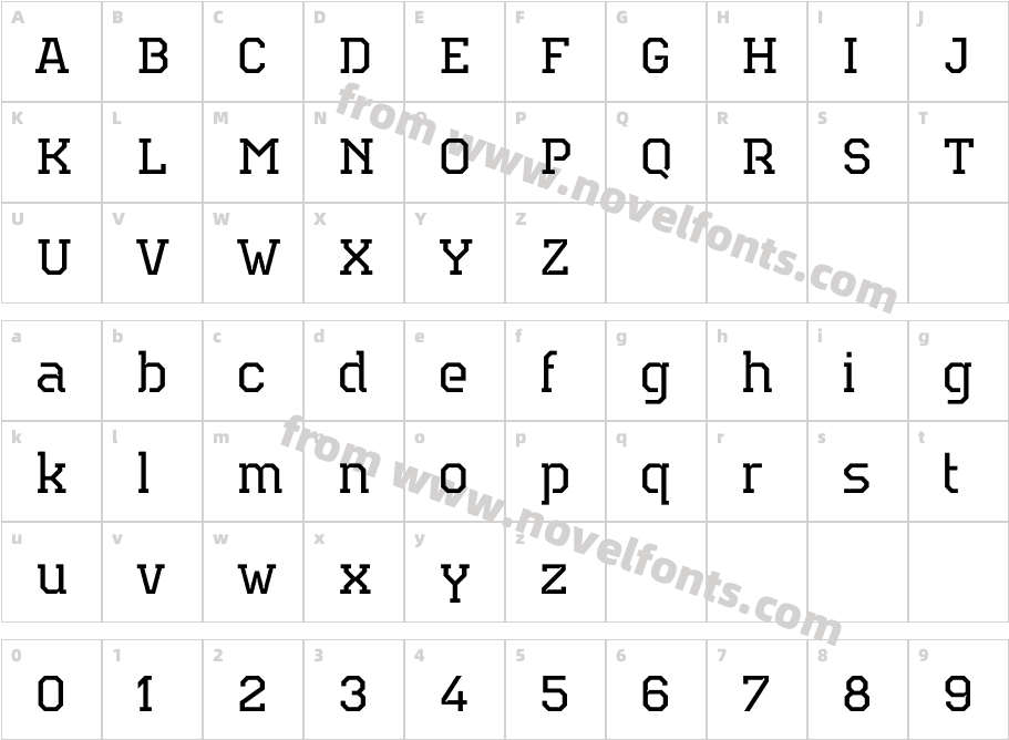 Teco Serif LightCharacter Map
