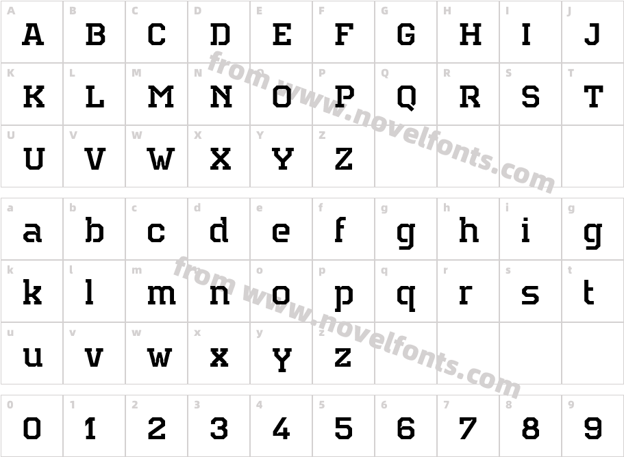 Teco SerifCharacter Map