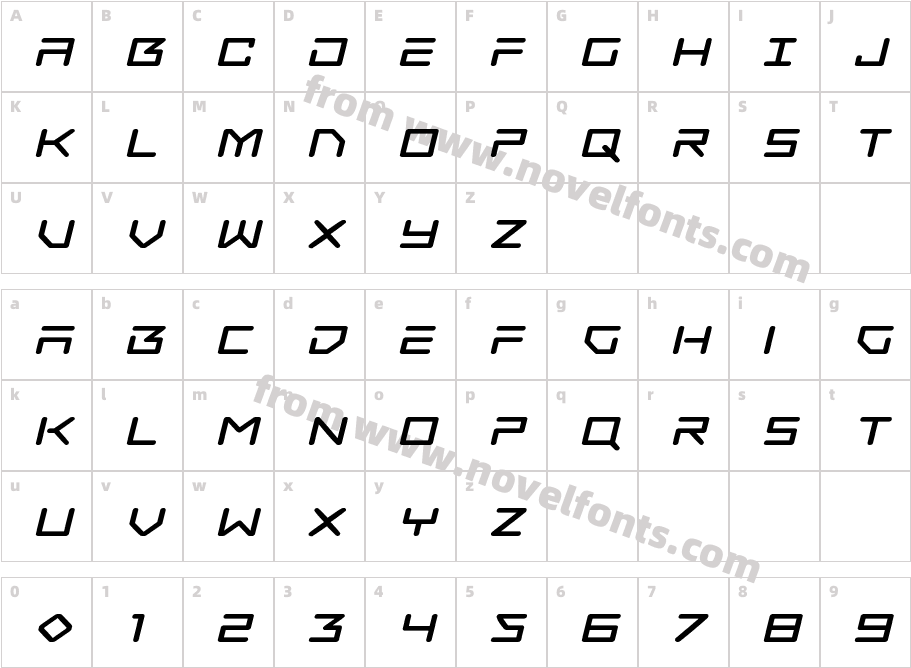 Tempest Apache Expanded ItalicCharacter Map