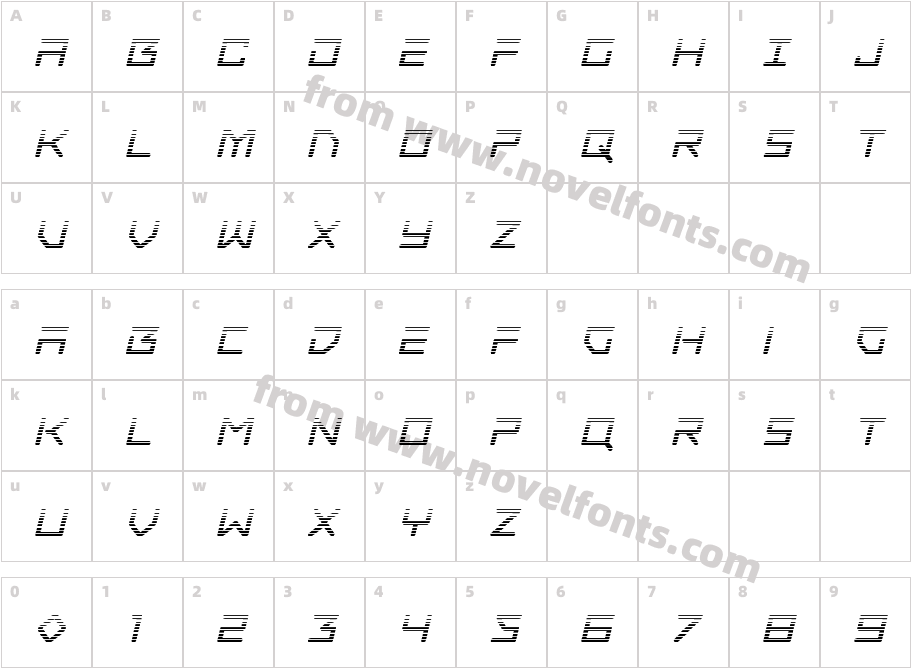 Tempest Apache Gradient ItalicCharacter Map