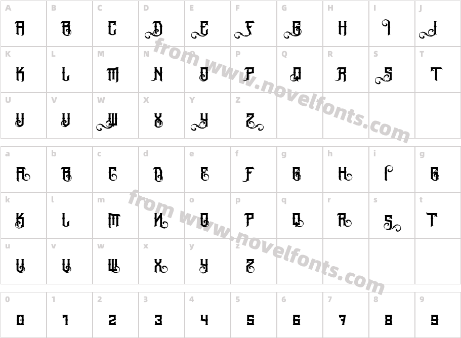 The Black Veil Alt 1Character Map