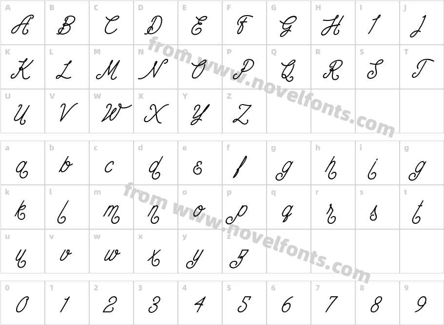 The Wahhabi Script Bold Cond AltCharacter Map