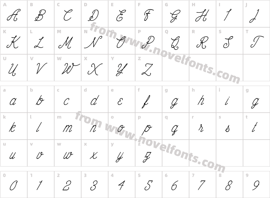 The Wahhabi Script CondensedCharacter Map