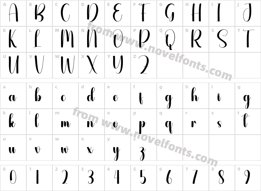 Thickhat RegularCharacter Map