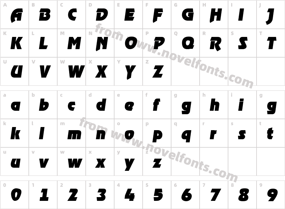 Thimba Display S Si ItalicCharacter Map