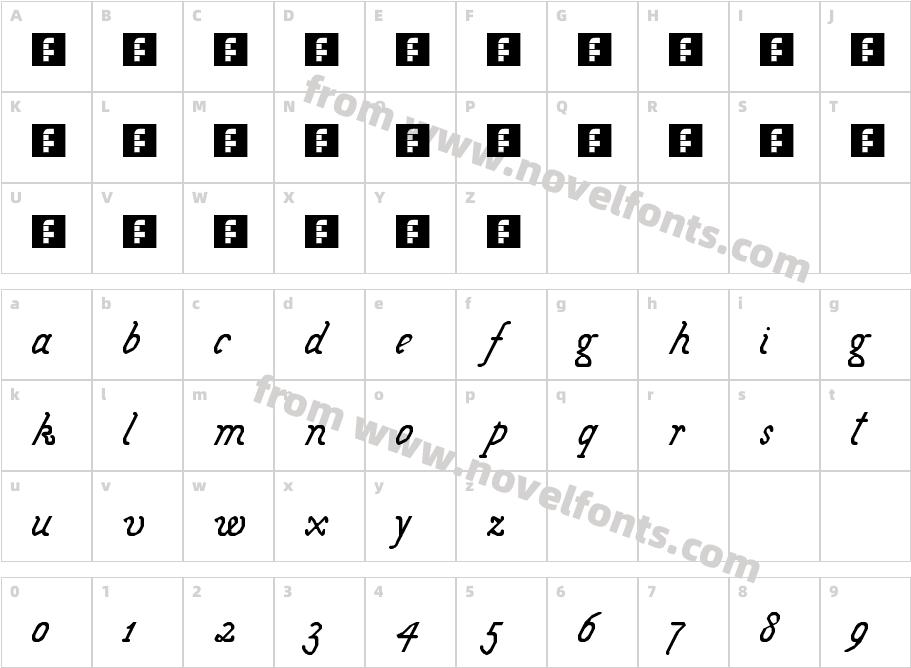 Threethree Italic RegularCharacter Map