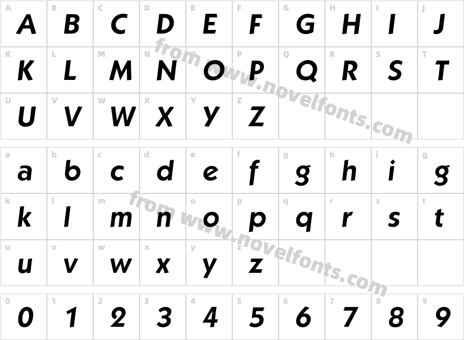 Koblenz-DemiBoldItaCharacter Map