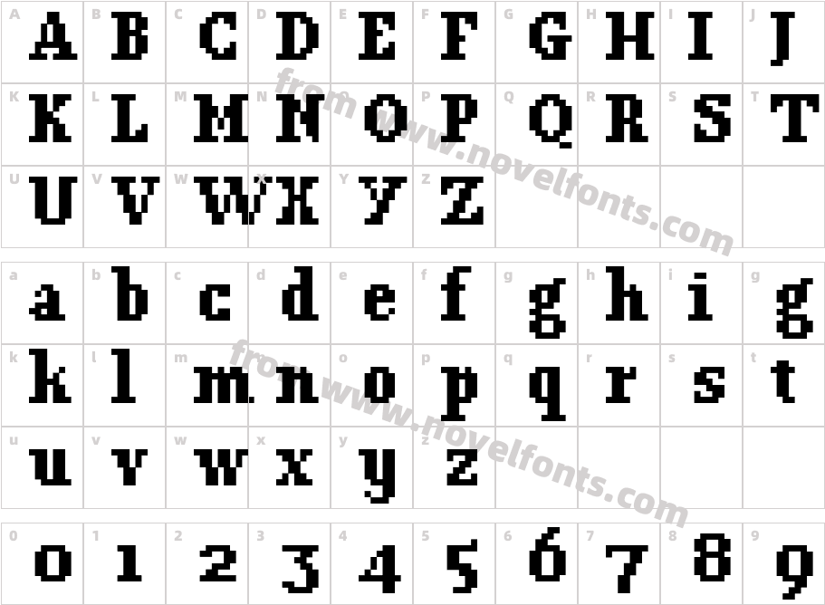 Timetwist BoldCharacter Map