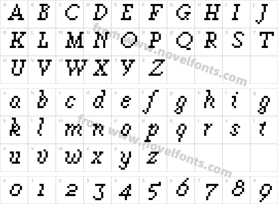 Timetwist ItalicCharacter Map