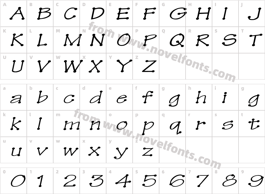 Tinker Toy Extended ObliqueCharacter Map