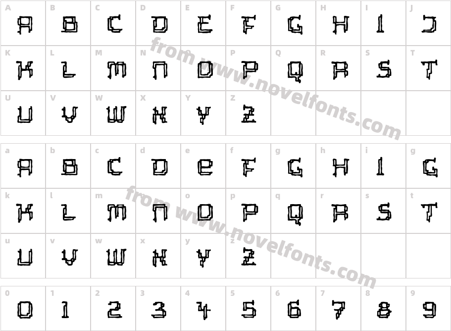 Tipi Organic InlineCharacter Map