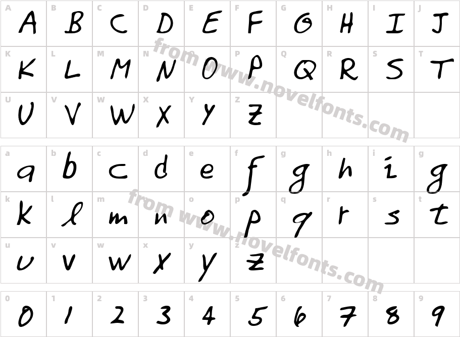 Tomo RegularCharacter Map