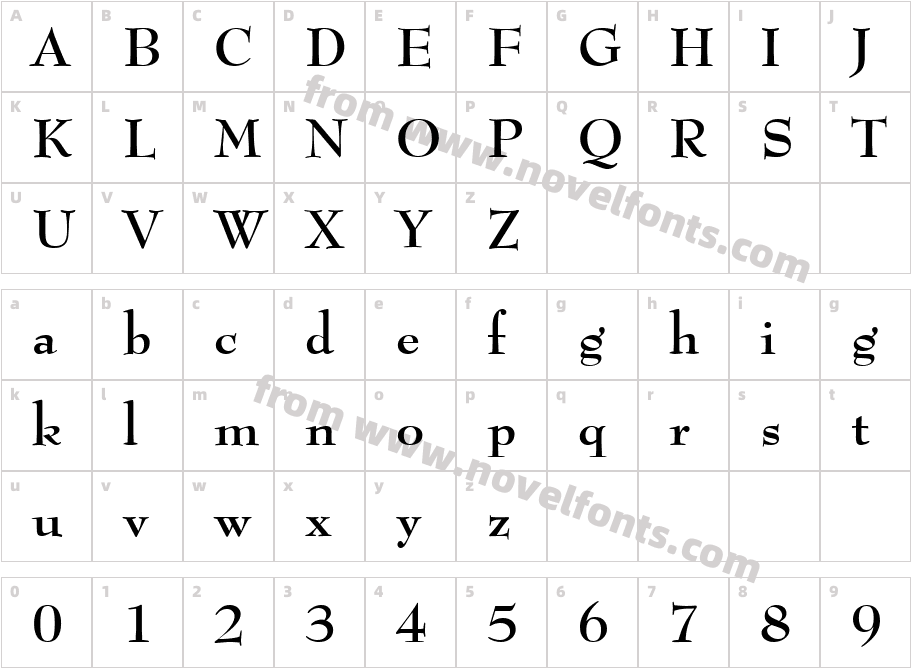 Top Hat BoldSWFTECharacter Map