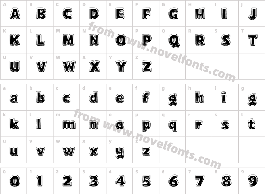 Town Square ' Deluxe'Character Map